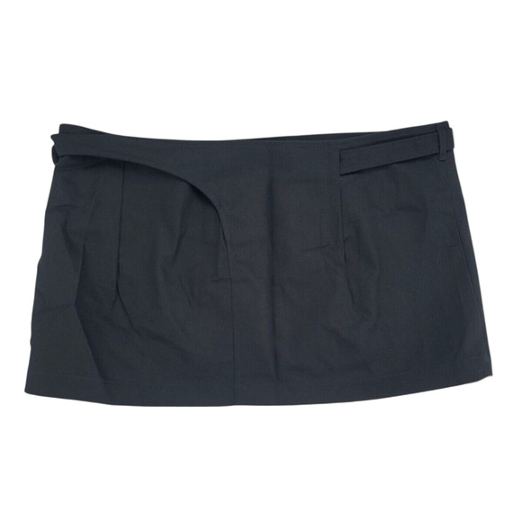 EB Denim Black Wrap Mini Skirt Size XL Belted Y2K Street Style 100% Cotton USA - Picture 4 of 7